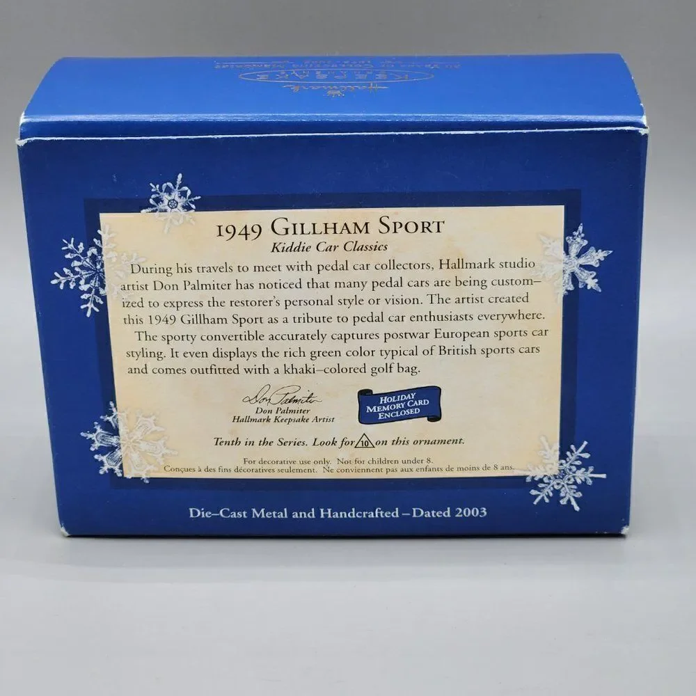 2003 Hallmark Keepsake Miniatures 1949 Gillham Sport Kiddie Car Collector Series